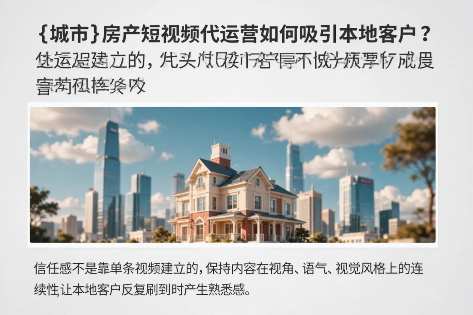 略阳房产短视频代运营如何吸引本地客户?